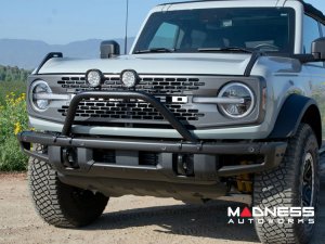 Ford Bronco Bull Bar - Front - Factory Bumper - ZROADZ - Standard - 4in Round White LED Ford Bronco Bull Bar - Front - Factory Bumper - ZROADZ - Standard - 4in Round White LED